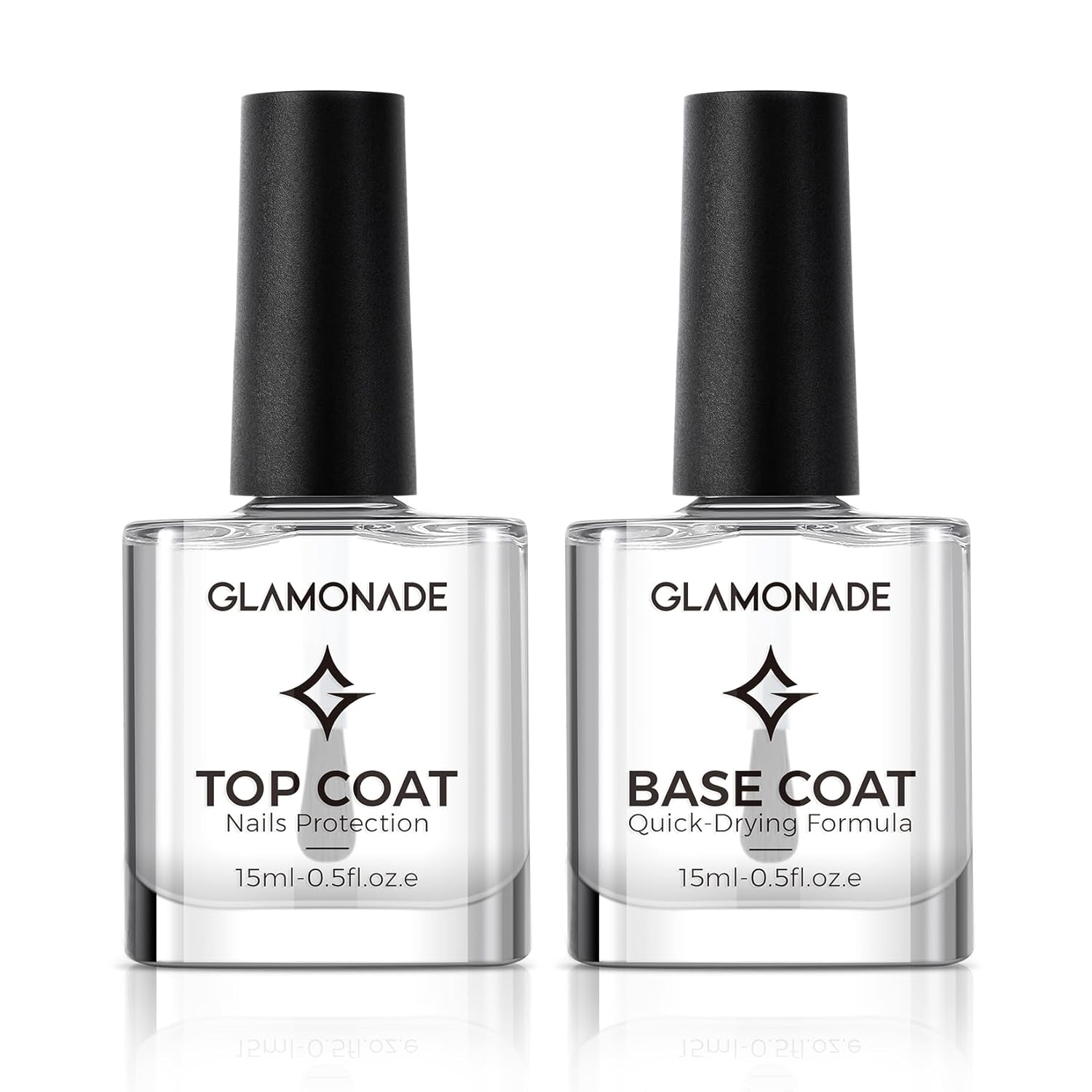 Base Top Coat Nail Polish: Clear Quick Dry Nail Polish High Shine Long Lasting Glossy Regular Nail Polish Air Dry Fast Base Coat for Women Gift Nail Art Manicure Salon Quality