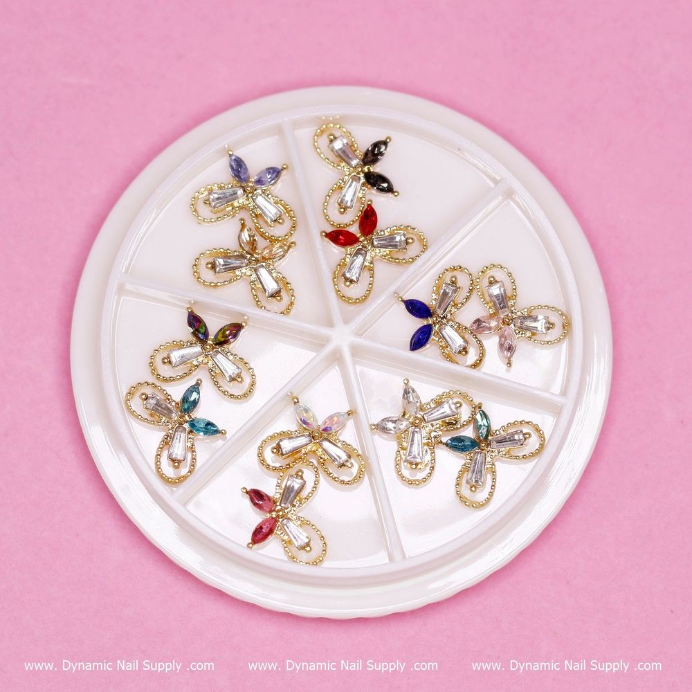 Colorful 3D butterfly nail charms - 2