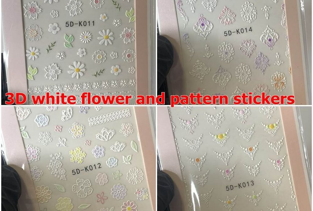 3D White Flower Nail Stickers: Pro Results at Home