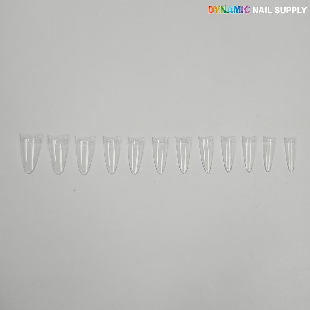 clear medium almond stiletto nail tips - 2