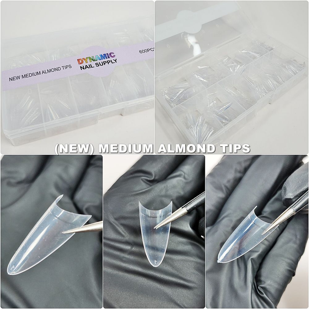 clear medium almond stiletto nail tips - 8