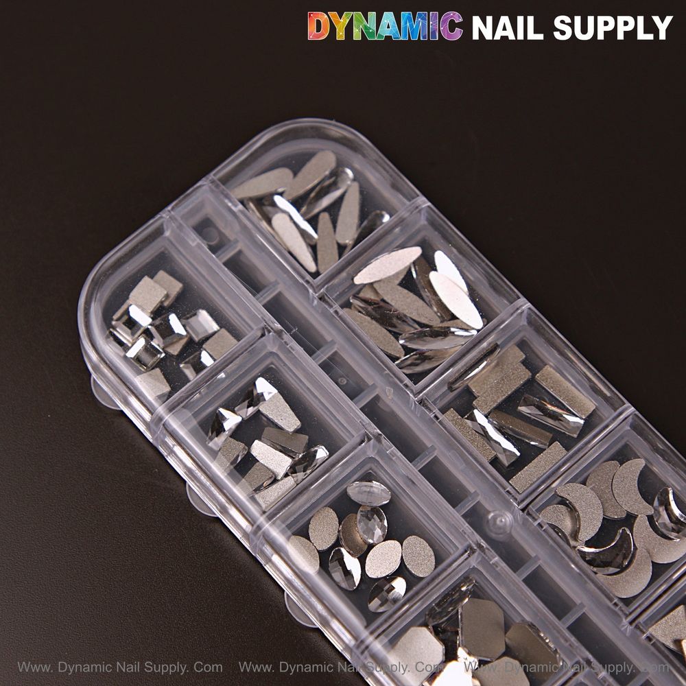 silver mixed nail rhinestones assortment - 2