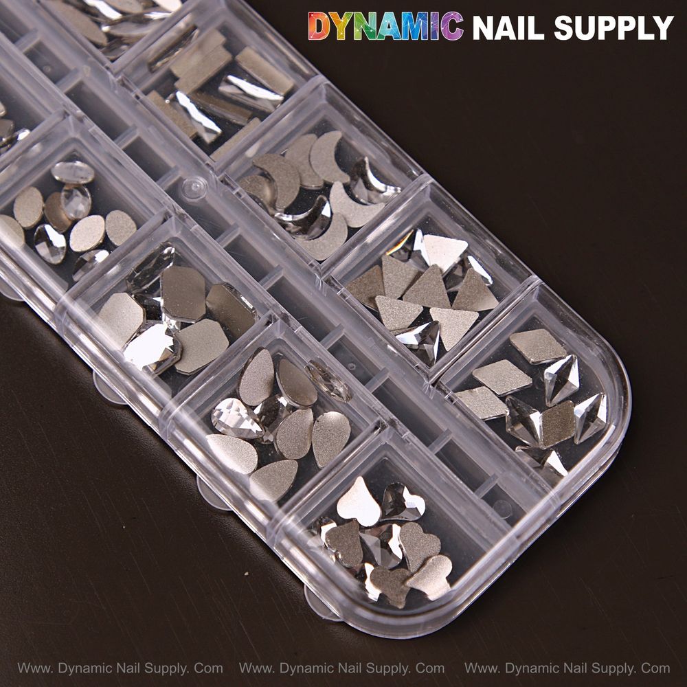 silver mixed nail rhinestones assortment - 3